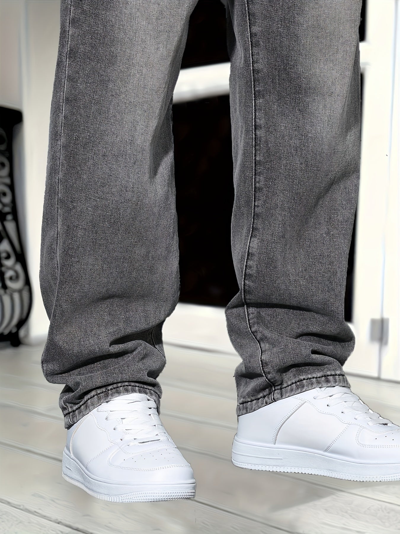 Taylor | Men's Straight Cut Grey Wash Denim Jeans