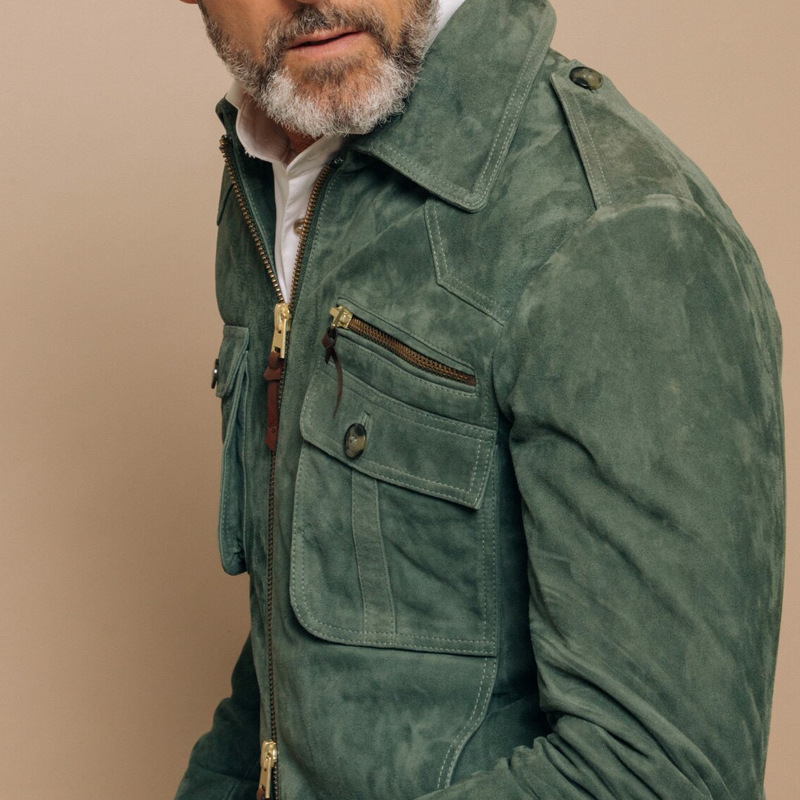 Timothy | Men's Retro Lapel Suede Zip-Up Jacket