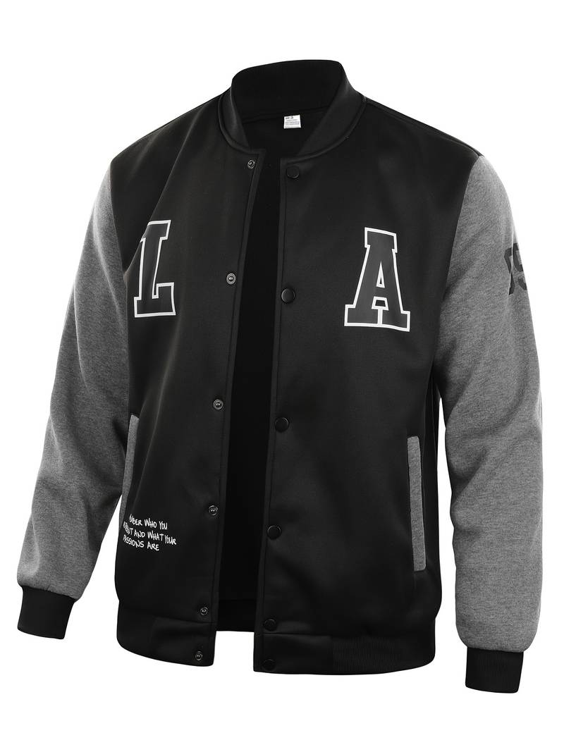 Jameson | Men's Two-Tone Varsity Baseball Jacket with Snap Buttons