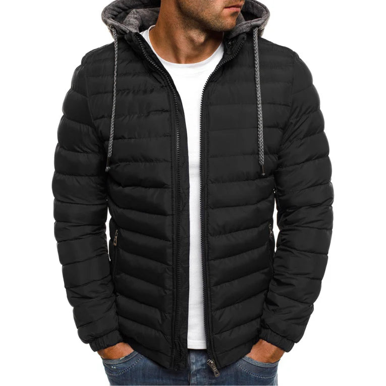 Joban | Men's Quilted Hooded Parka with Stand Collar