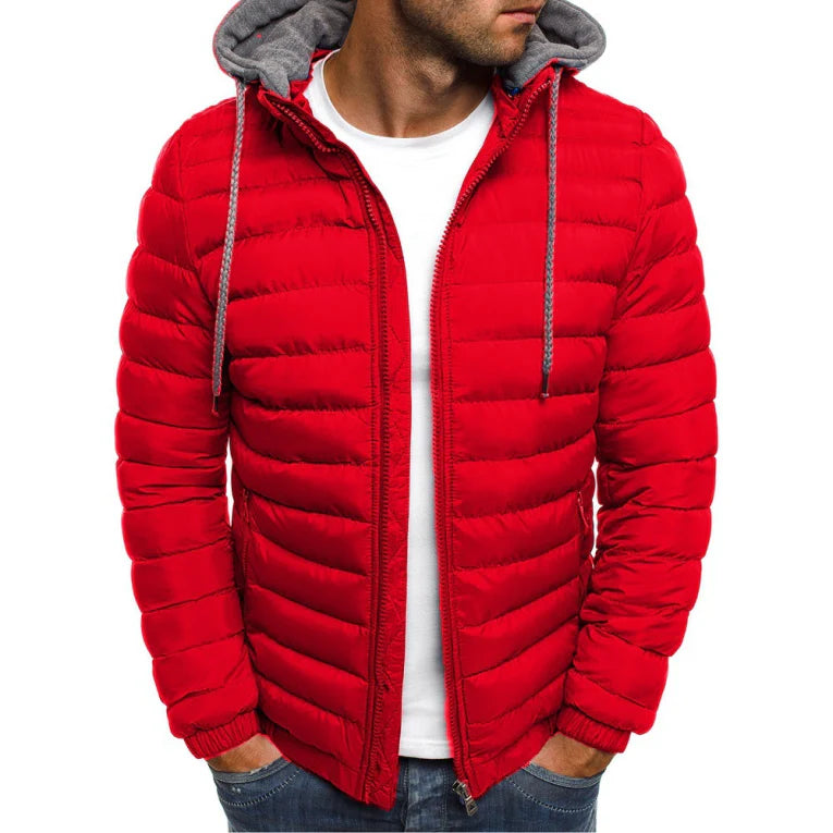 Joban | Men's Quilted Hooded Parka with Stand Collar