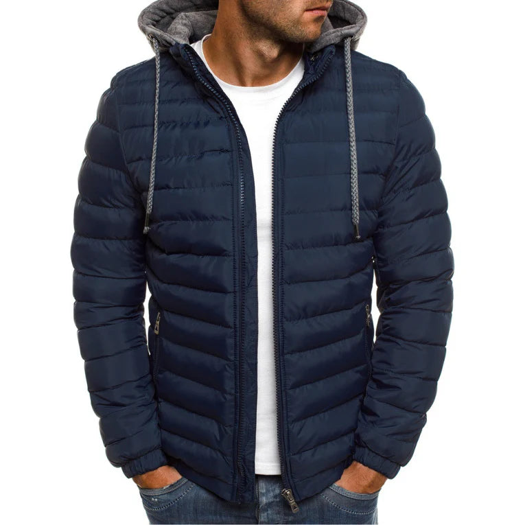 Joban | Men's Quilted Hooded Parka with Stand Collar