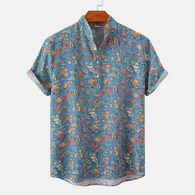 Donovan | Men's Short Sleeve Mandarin Collar Summer Shirt