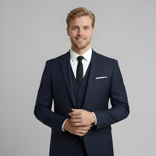 Carter | Men's 3-Piece Single Breasted Slim Fit Formal Suit Set