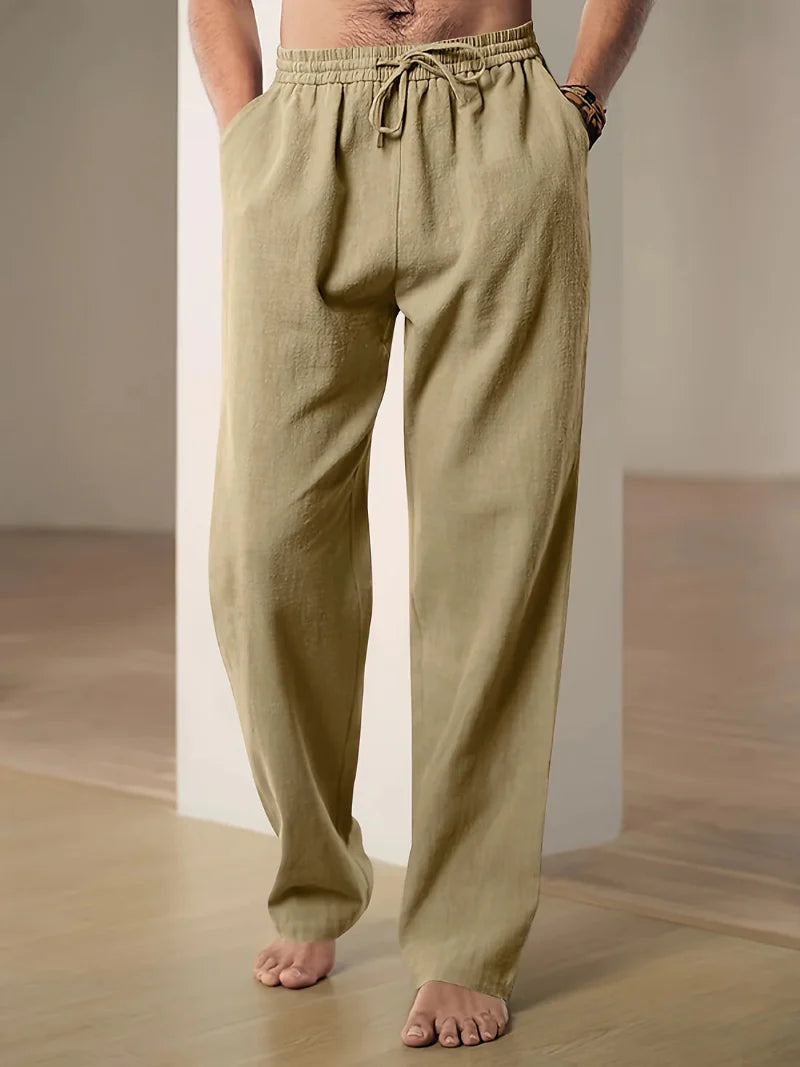 Rabbin | Men's Relaxed Fit Linen Pull-On Trousers