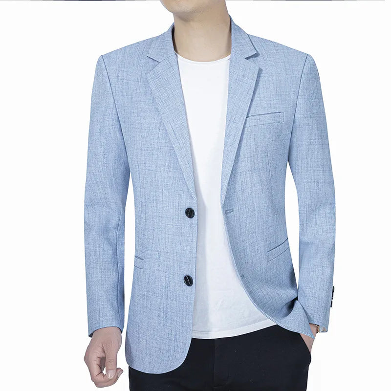 Aziel | Men's Slim Fit Two-Button Blazer with Notch Lapels