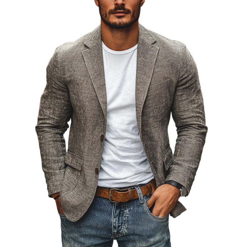 Dino | Men's Single-Breasted Cotton Linen Blazer