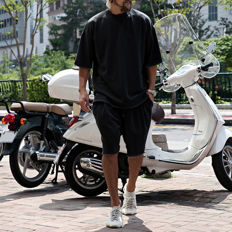 Kenji | Men's Loose Fit Cotton Tee & Shorts Set