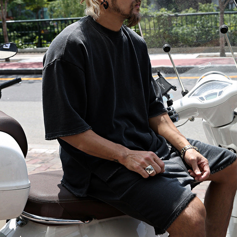 Kenji | Men's Loose Fit Cotton Tee & Shorts Set