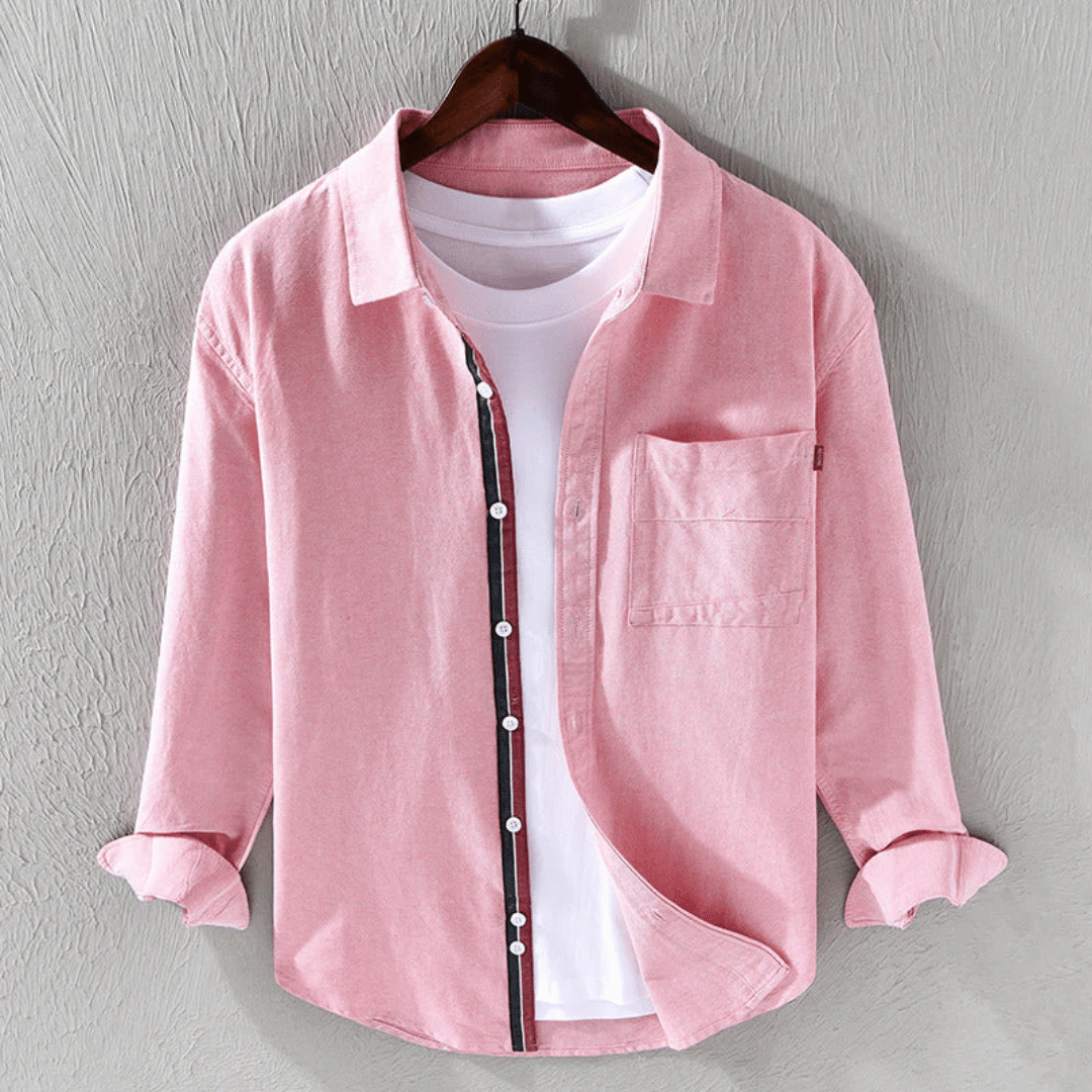 Kayran | Men's Casual long Sleeves Shirt with Striped Placket