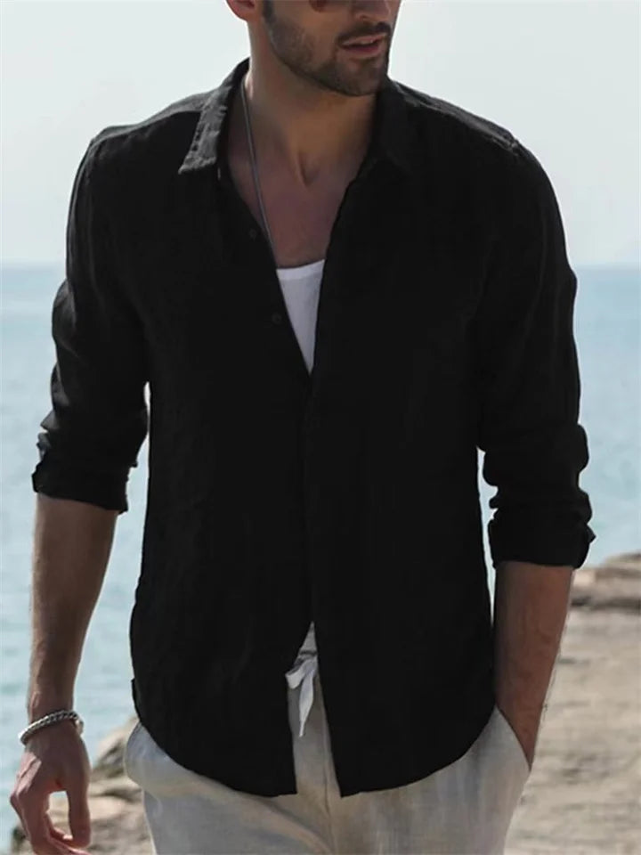 Billy | Men's Cotton-Linen Long Sleeves Summer Shirt