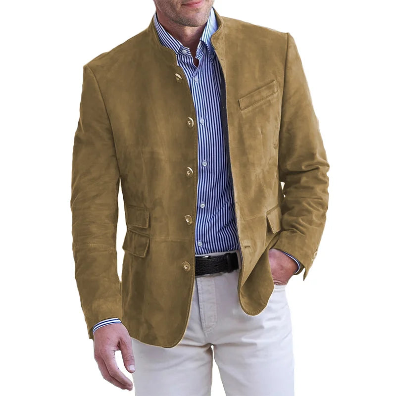 Maddox | Men's Stand Collar Suede Blazer Jacket