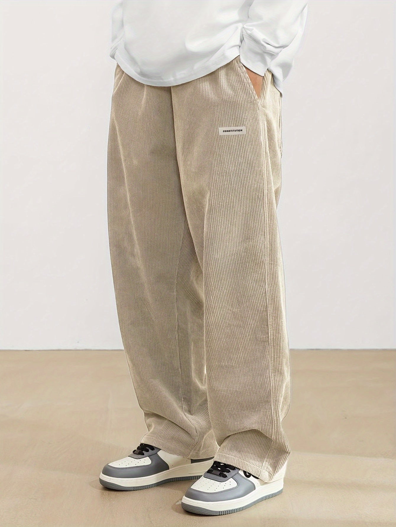 Poe | Men's Straight Leg Corduroy Pants with Side Pockets