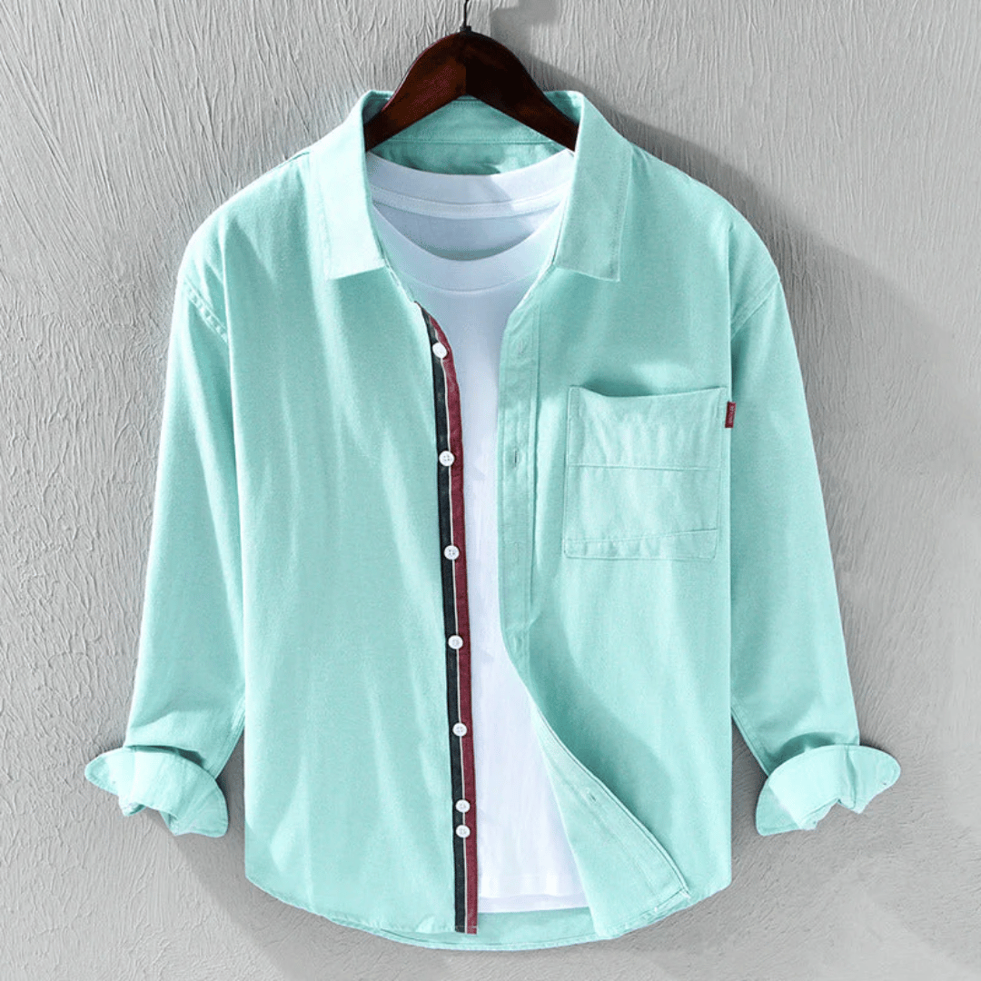 Kayran | Men's Casual long Sleeves Shirt with Striped Placket