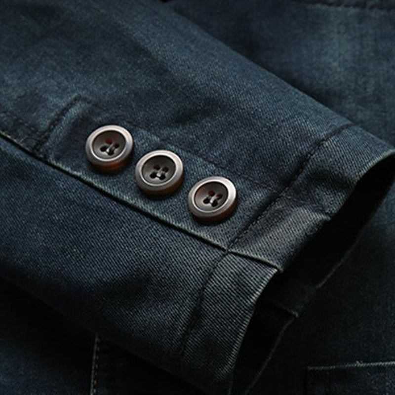 Gray | Men's Tailored Denim Blazer with Pockets