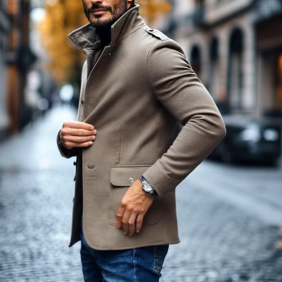 Harry | Men's Single-Breasted Lapel Wool Coat