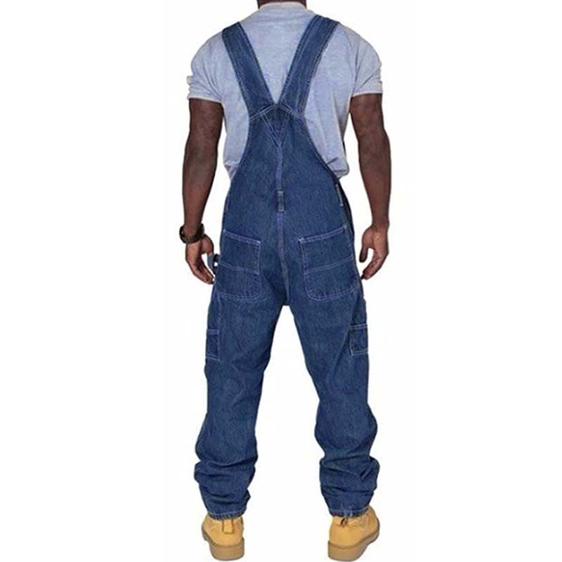 Jerry | Men's Loose Fit Denim Bib Overalls with Multi-Pockets