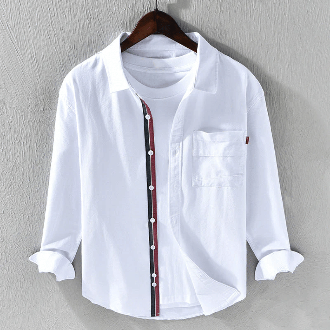 Kayran | Men's Casual long Sleeves Shirt with Striped Placket
