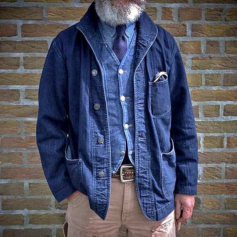 Reed | Men's Vintage Multi-Pocket Thin Denim Jacket