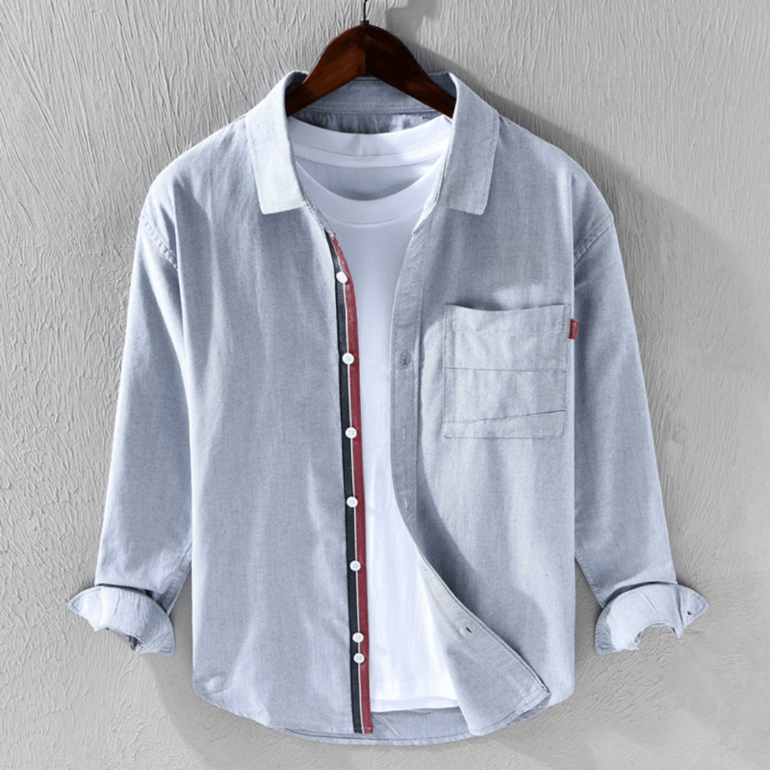 Kayran | Men's Casual long Sleeves Shirt with Striped Placket
