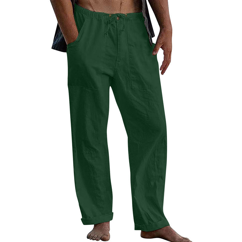 Max | Men's Linen-Blend Relaxed Fit Drawstring Trousers