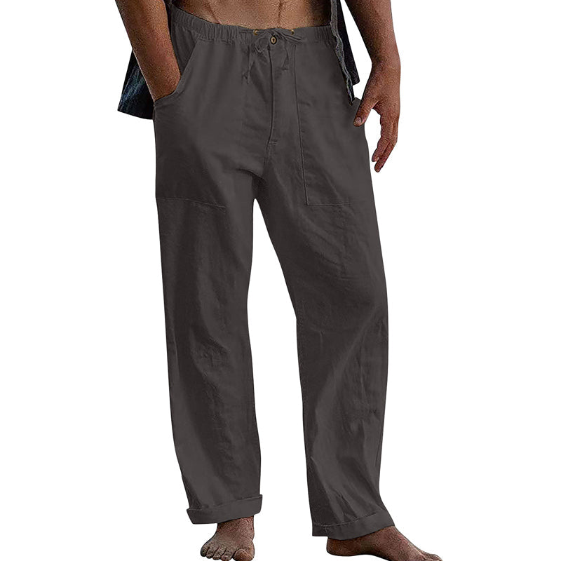 Max | Men's Linen-Blend Relaxed Fit Drawstring Trousers