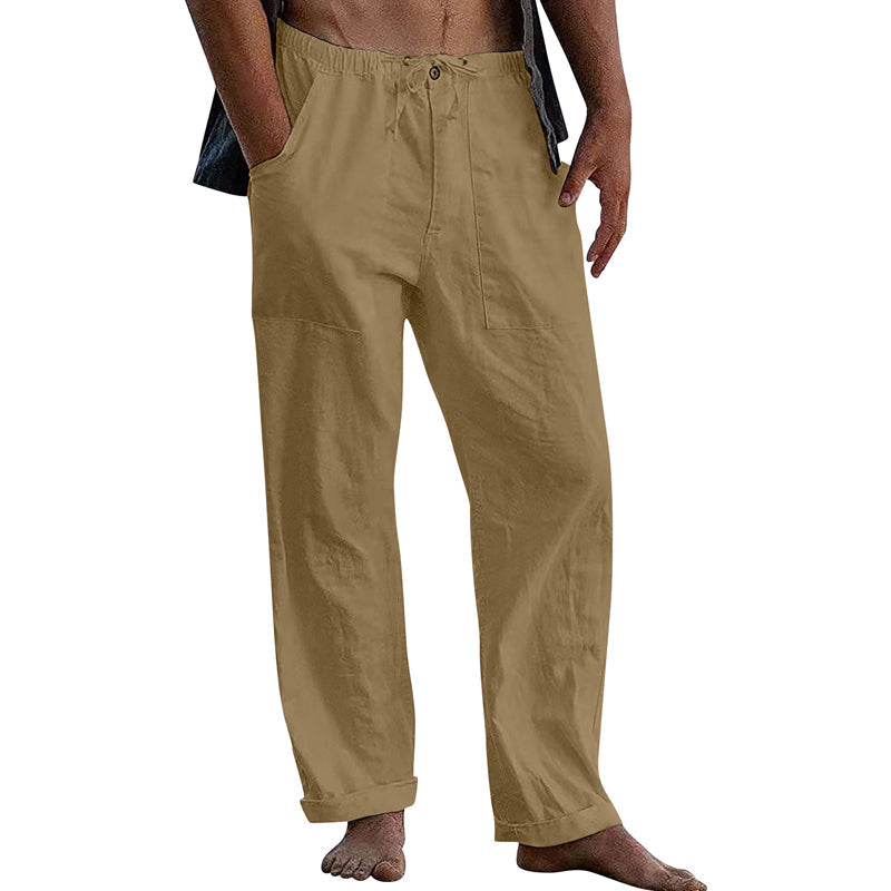Max | Men's Linen-Blend Relaxed Fit Drawstring Trousers