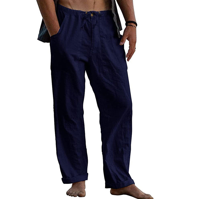 Max | Men's Linen-Blend Relaxed Fit Drawstring Trousers
