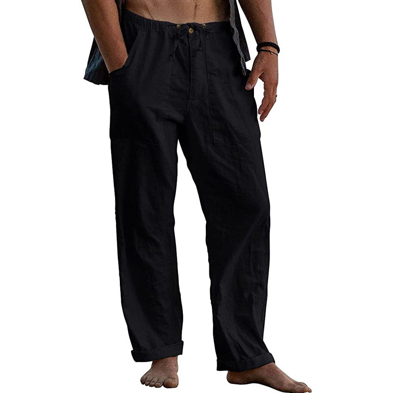 Max | Men's Linen-Blend Relaxed Fit Drawstring Trousers