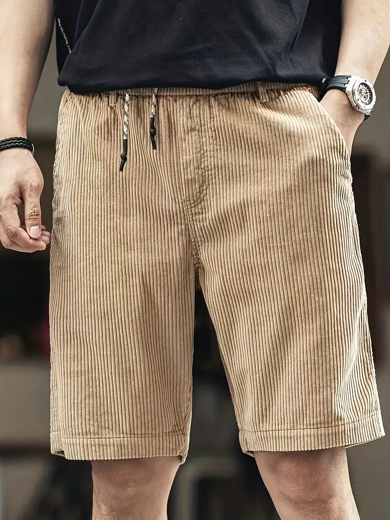 Freddie | Men's Corduroy Cargo Shorts with Drawstring