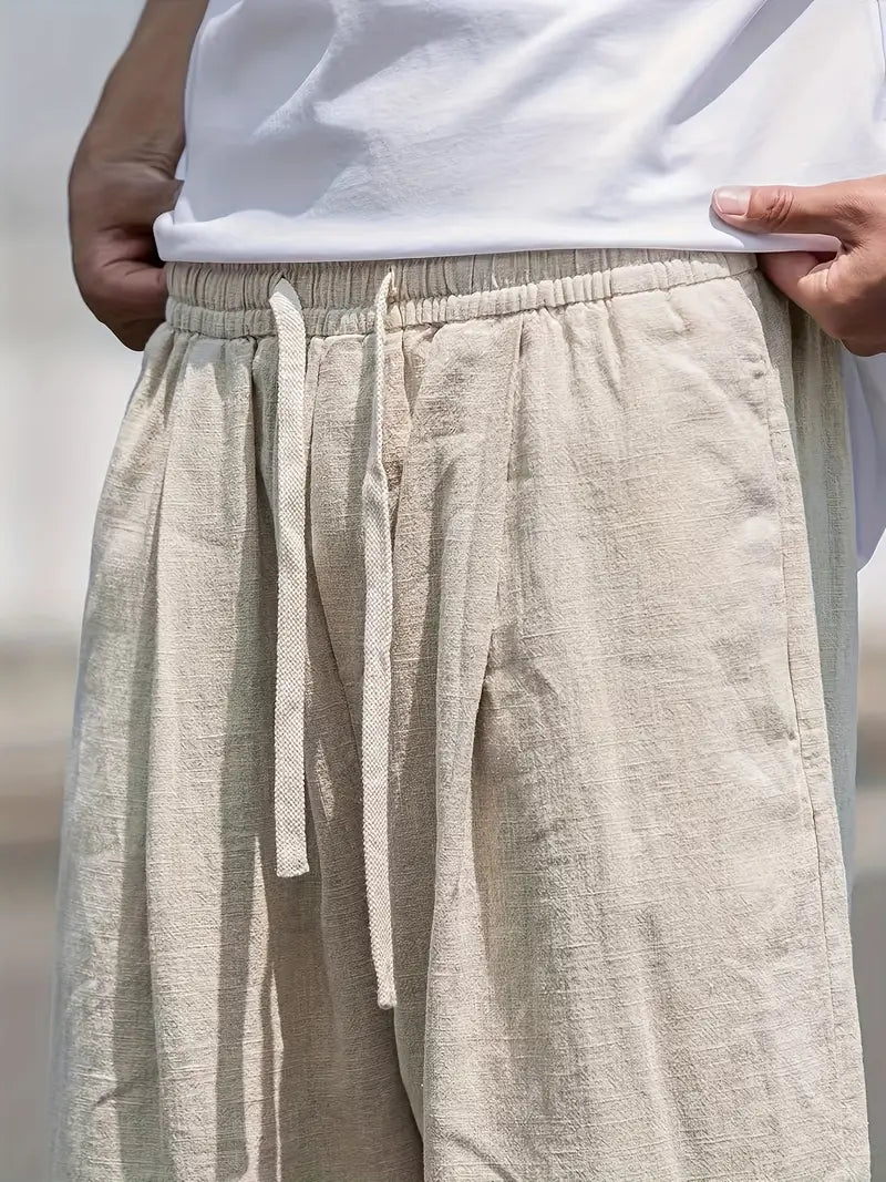 Reuben | Men's Casual Loose Fit Drawstring Linen Pants