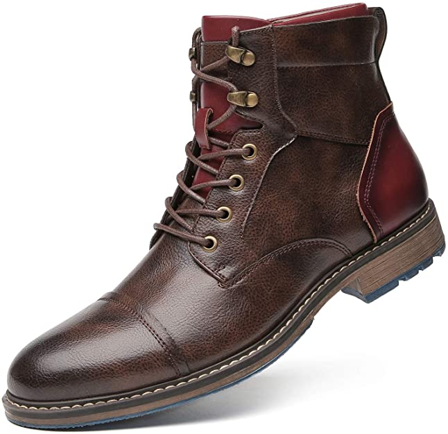 Kendrick | Men's Brown Leather Ankle Boots with Side Zipper