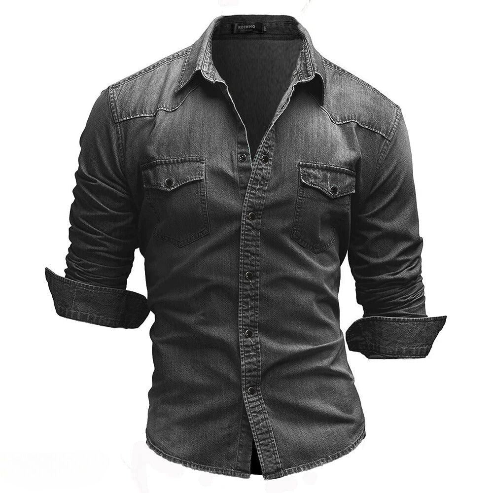 Ash | Men's Vintage Wash Denim Shirt with Pockets