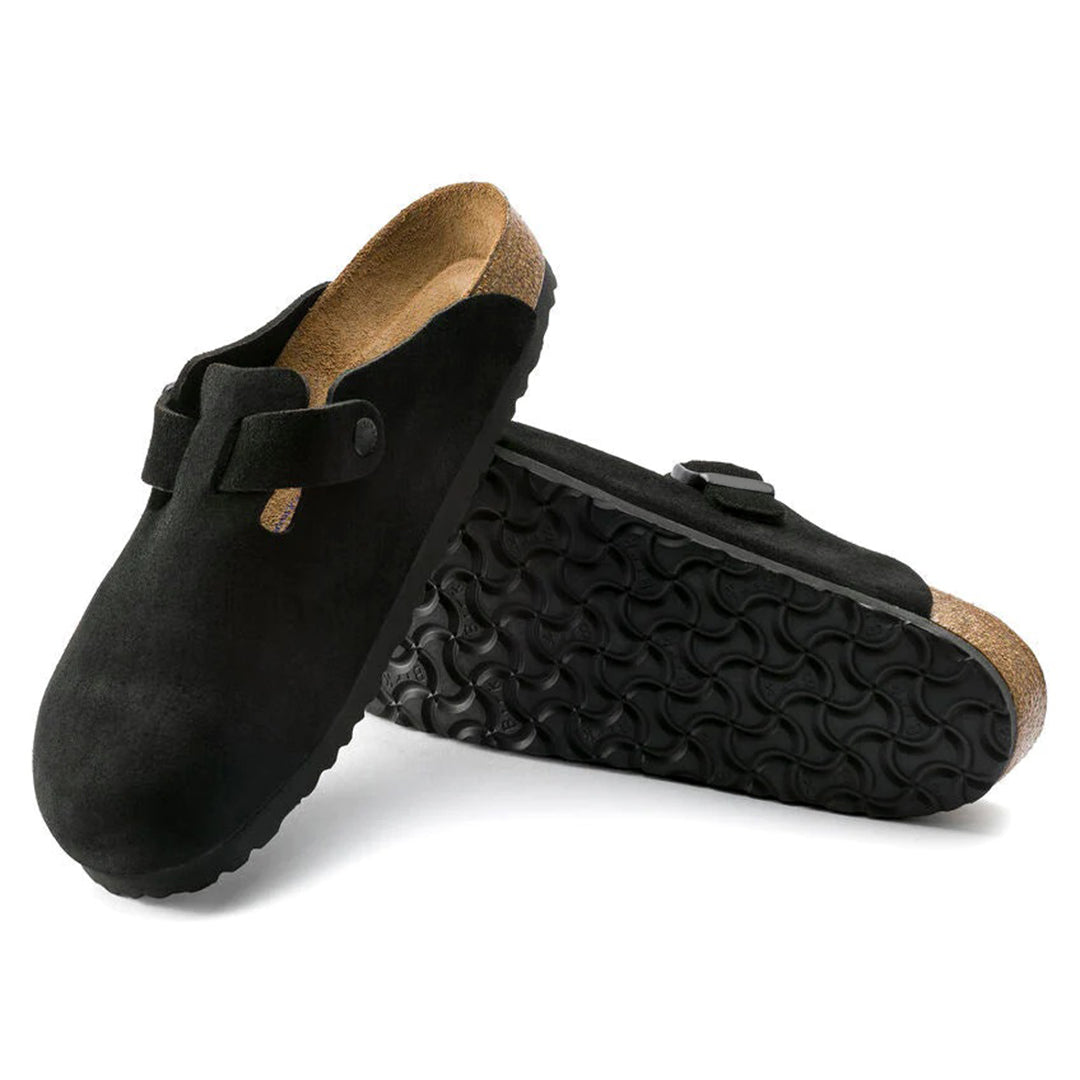 Bowie | Men's Suede Leather Clog with Cork Footbed
