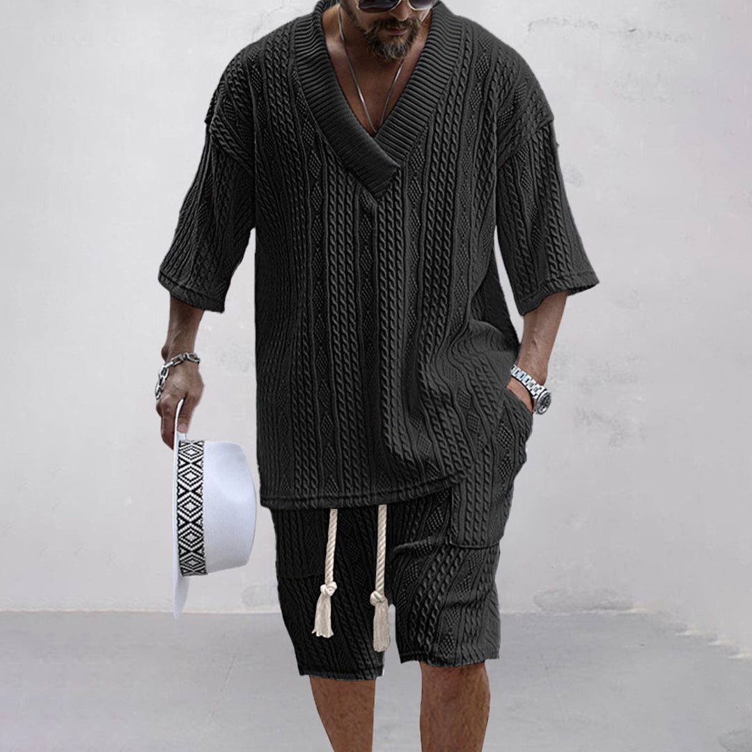 Joco | Men's Knit V-Neck & Shorts Set