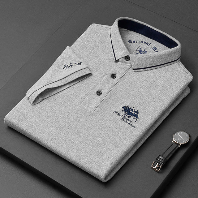 Franco | Men's Contrast Collar Knit Polo Shirt