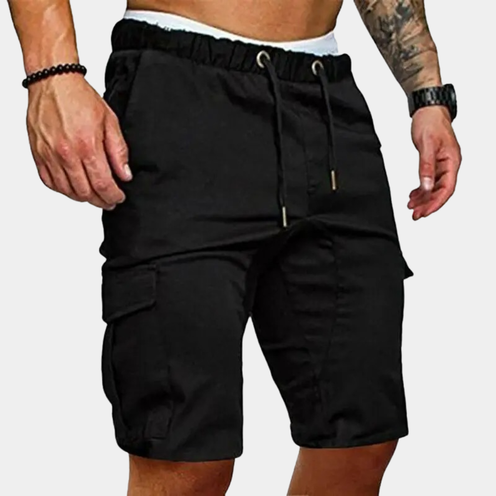 Simon | Men's Drawstring Cargo Shorts with Flap Pockets
