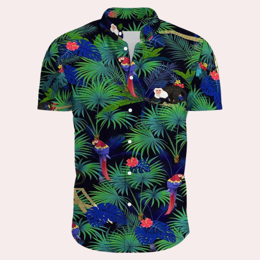 Hari | Men's Printed Short Sleeve Hawaiian Shirt