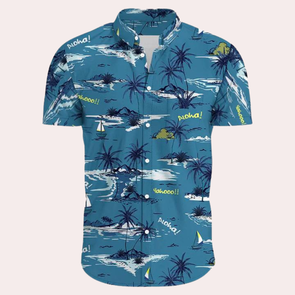 Hari | Men's Printed Short Sleeve Hawaiian Shirt