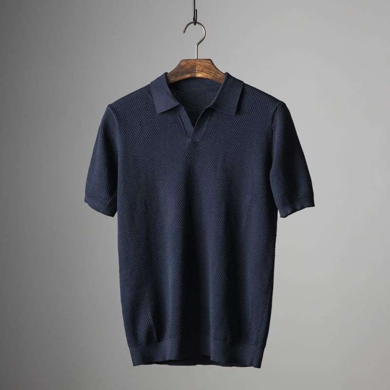 Keaton | Men's Classic V-Neck Knitted Polo Shirt