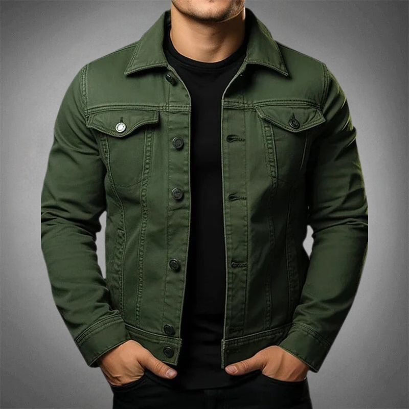 Garrette | Men's Classic Button-Up Cotton Denim Jacket
