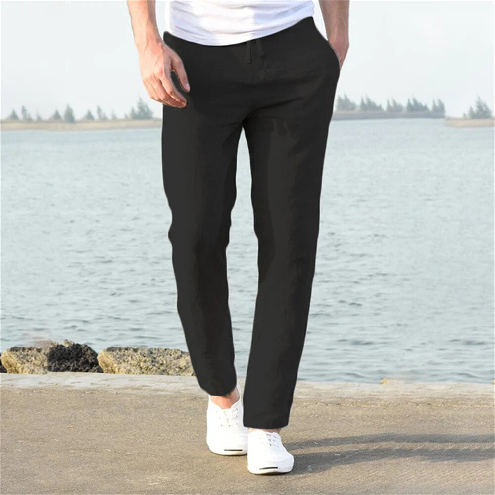 Malcom | Men's Casual Linen Drawstring Trousers