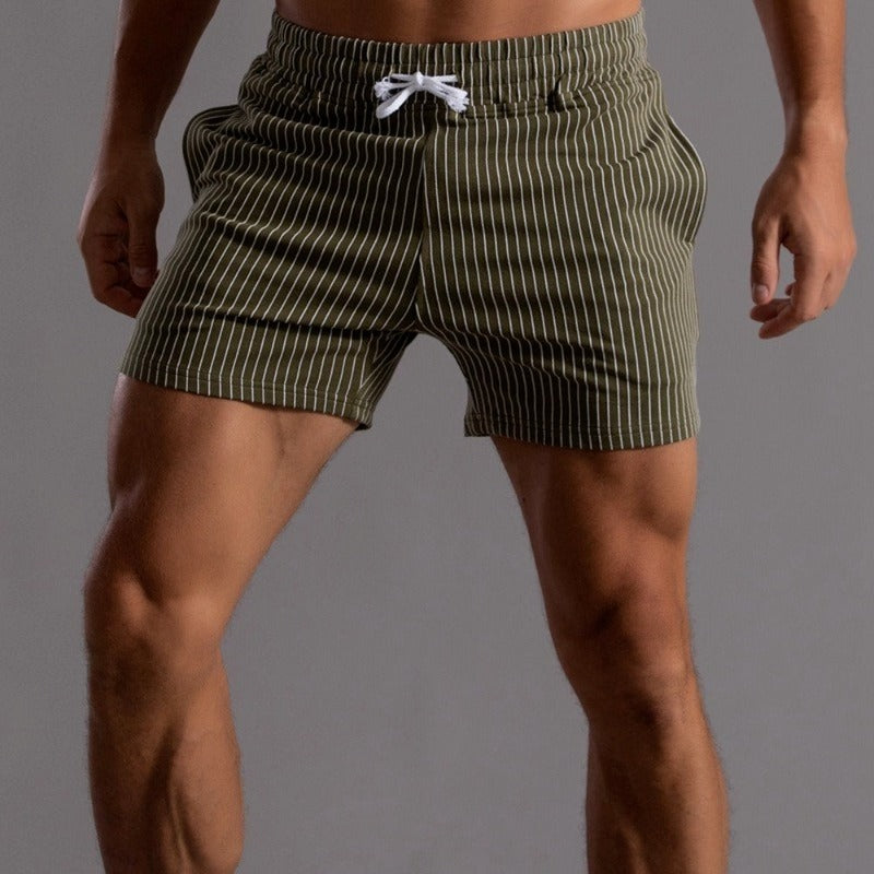 Jarvis | Men's Striped Athletic Shorts with Drawstring Waist