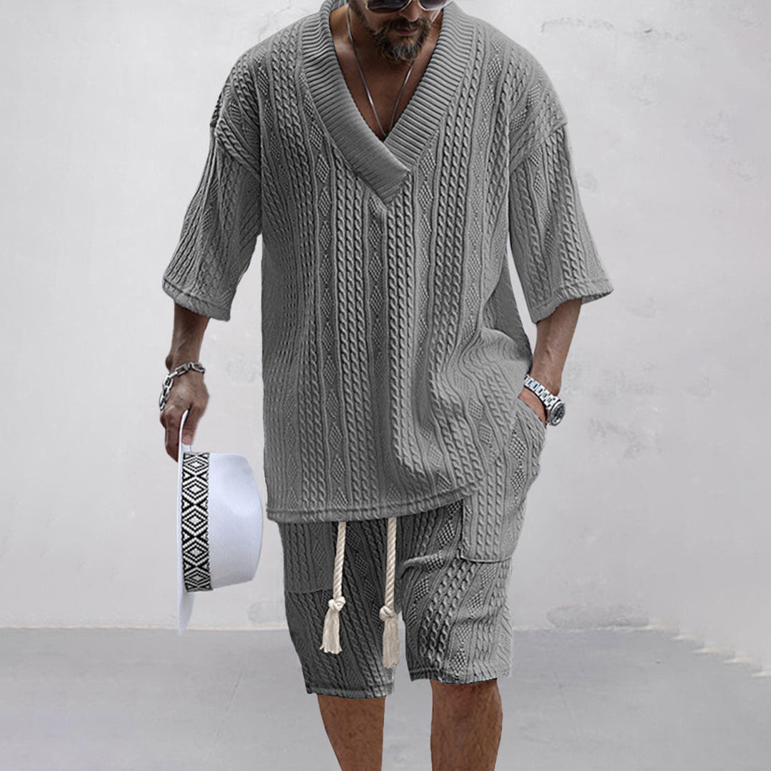Joco | Men's Knit V-Neck & Shorts Set