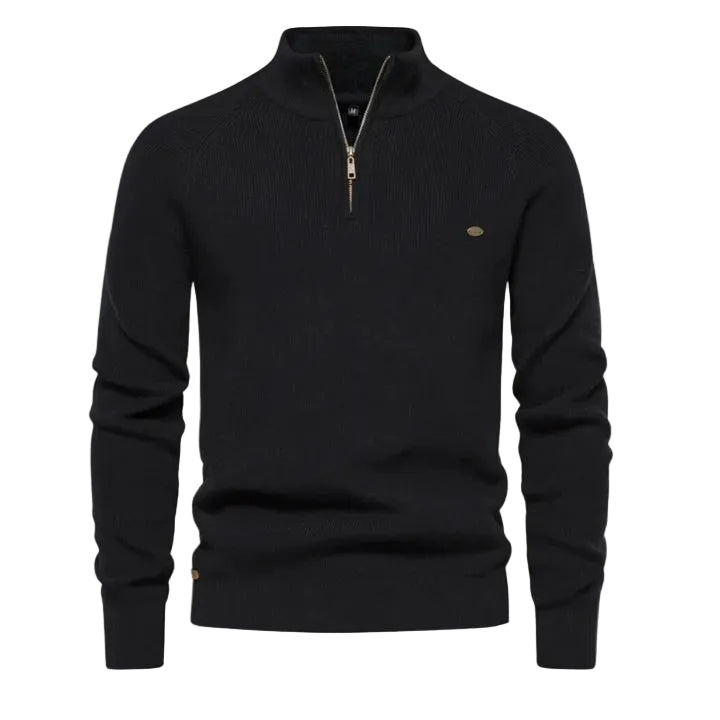 Vincent | Men's Ribbed Half-Zip Knit Sweater
