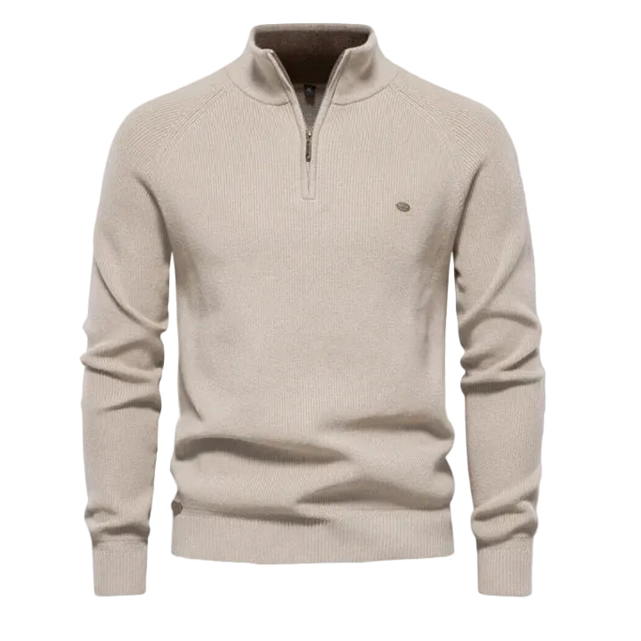 Vincent | Men's Ribbed Half-Zip Knit Sweater