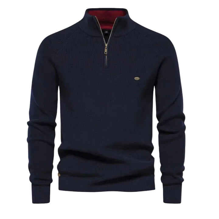 Vincent | Men's Ribbed Half-Zip Knit Sweater