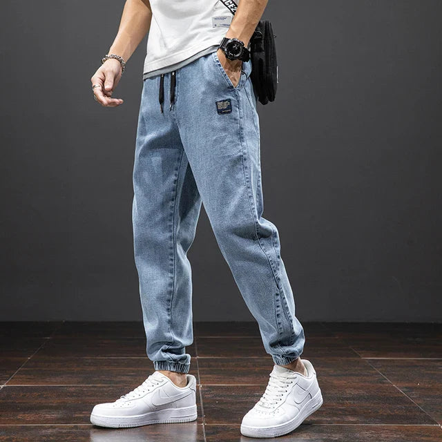 Brennon | Men's Drawstring Baggy Denim Jogger Pants