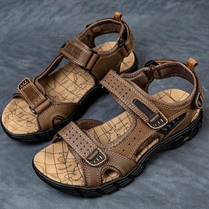Jay | Men's Leather Sandals with Adjustable Buckle Straps