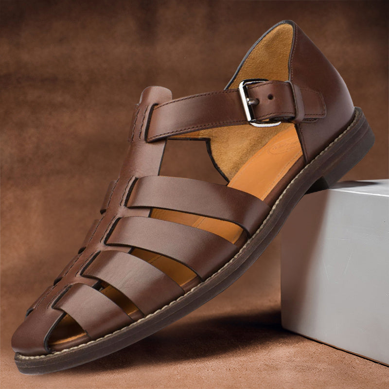 Elias | Men's Vegan Leather Multi-Strap Sandals with Ankle Buckle